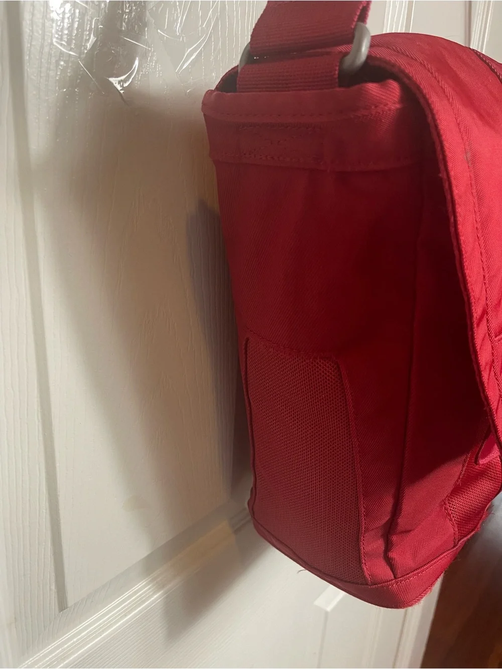 Nike Red Men's Fabric Messenger/ laptop Bag with Adjustable Strap